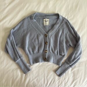 Abercrombie & Fitch Knit Button-Up Cardigan Sweater in Light Blue